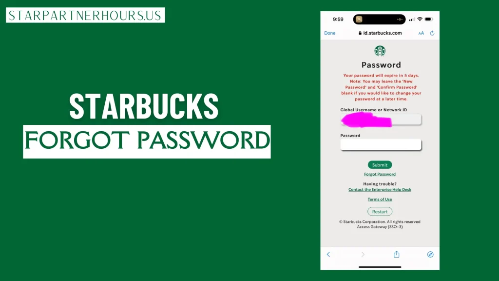 starbucks forgot password
